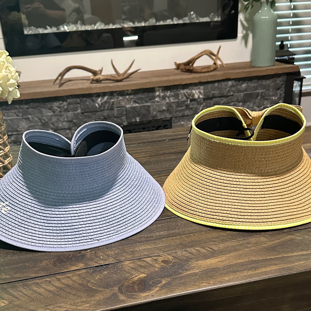 Set of 2 David and Young Blue and Yellow Visor Hats
